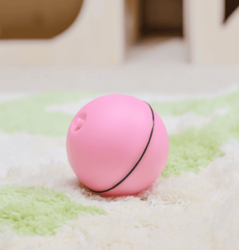 LED Laser Electronic Rolling Pet Funny Cat Toy Ball (Color: Pink)