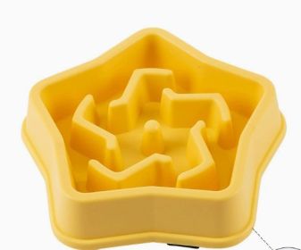 Pet Slow Feeding Bowl Dog Bowl Anti-choke Anti-skid (Option: Conventional-03 Yellow)