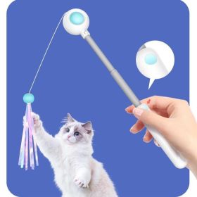 Retractable Laser Cat Stick Toys Cat Toy BallsKitten Playing Cat Laser Teaser Wand  ABS  PPMaterial   Safe And None Toxic, Universalinteractive T (Color: Blue)