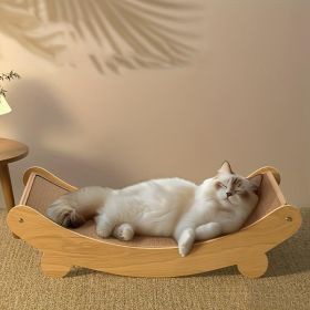 U-shaped Cat Scratching And Lying Bed, Suitable For Cat Owners And Cat Lovers (Option: Wood)